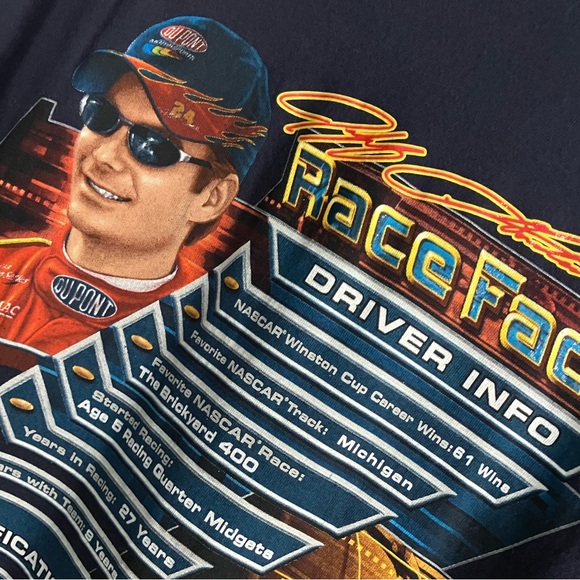 Y2k Jeff Gordon NASCAR Chase Authentics Tee Vintage graphic print AOP men’s XL - Picture 7 of 13
